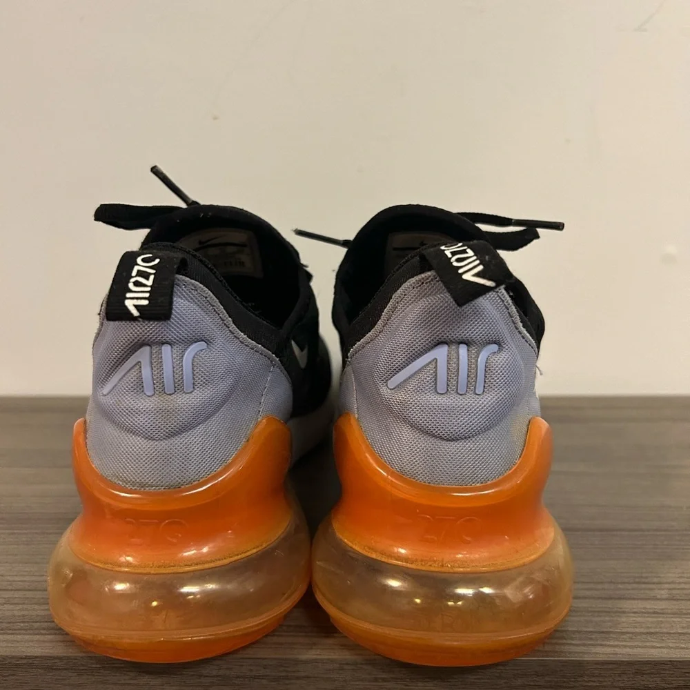 Nike Air Max 270 Black Orange Accent Sneakers Women’s 7 / Youth 5.5 - Picture 5 of 9